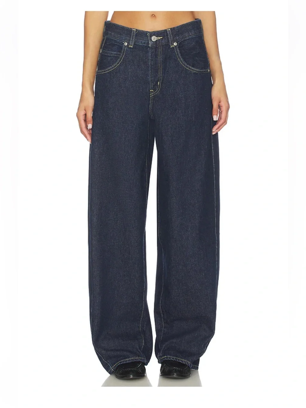 NWT $110 Levi's X Revolve Super Baggy Barrel Jeans 27X32 Blue - Picture 4 of 11